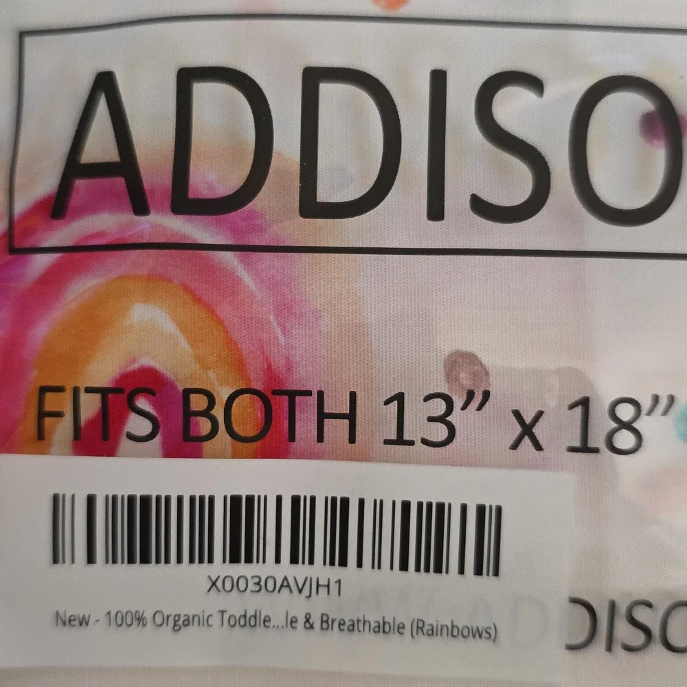 Addison Belle Rainbows Toddler Pillowcase 100% Cotton and Breathable